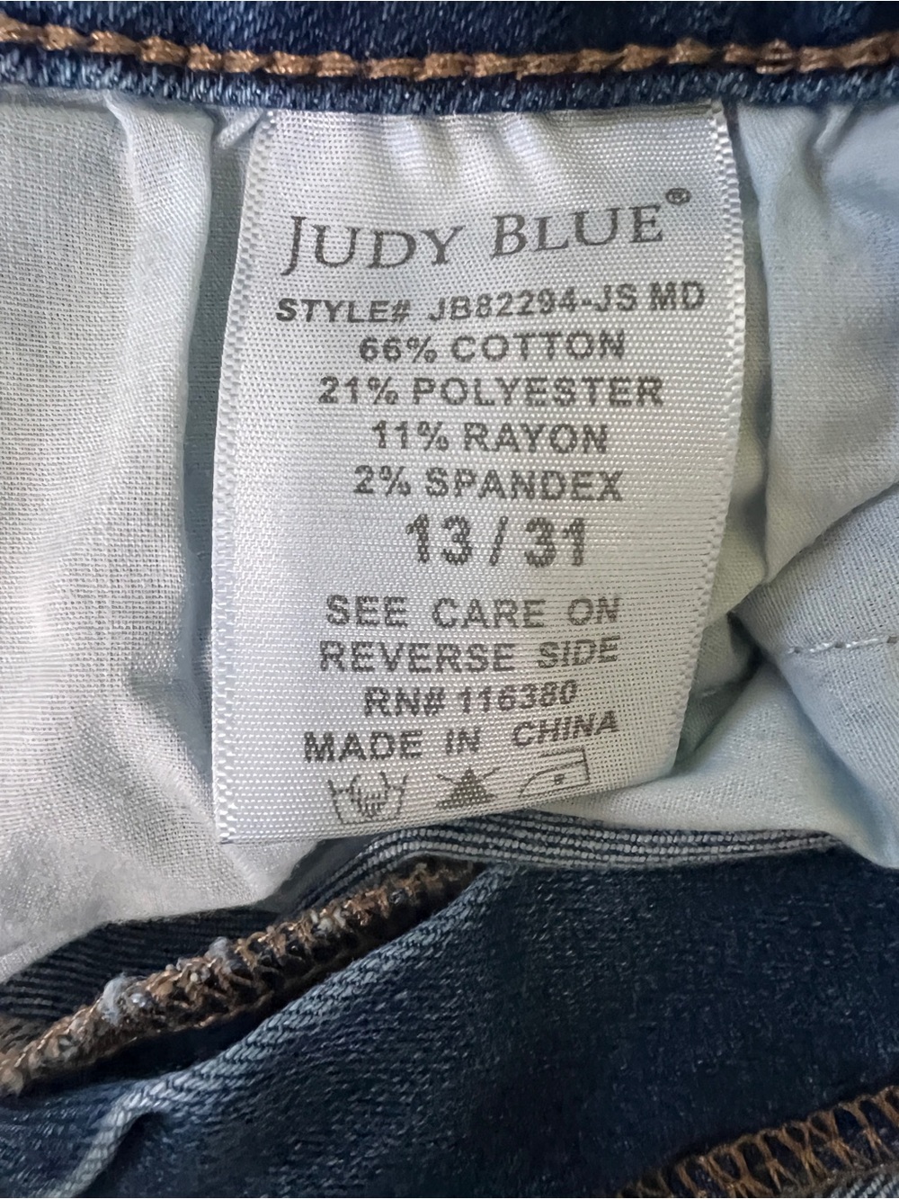 Judy Blue Women's Mid Wash Blue Jeans High Waist Slim Fit Jb82294 - Picture 7 of 7